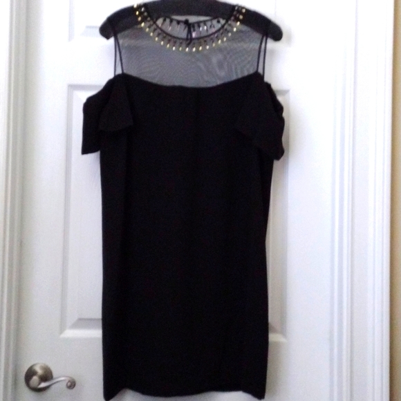 BCBGMaxazaria EUC Cold Shoulder Embellished Cocktail Sheath Dress - Picture 2 of 8